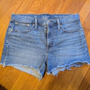 J Crew Denim Cutoff Mid Rise Shorts